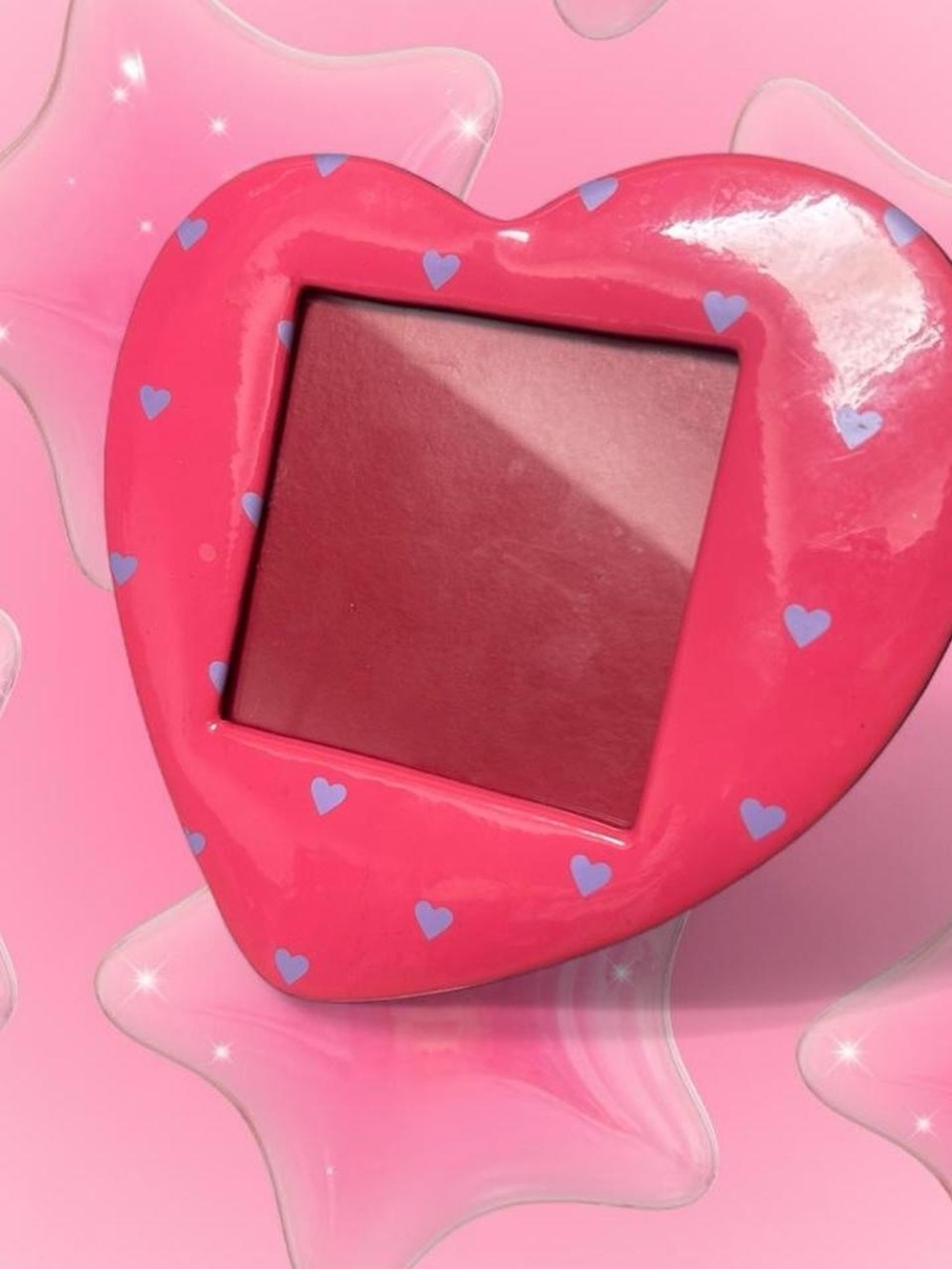 Pink heart shaped puff picture frame